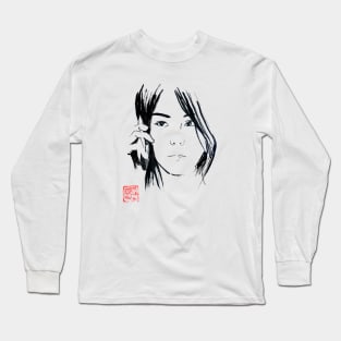 chinese woman phoning Long Sleeve T-Shirt